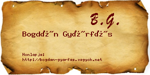 Bogdán Gyárfás névjegykártya