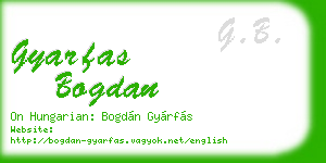 gyarfas bogdan business card
